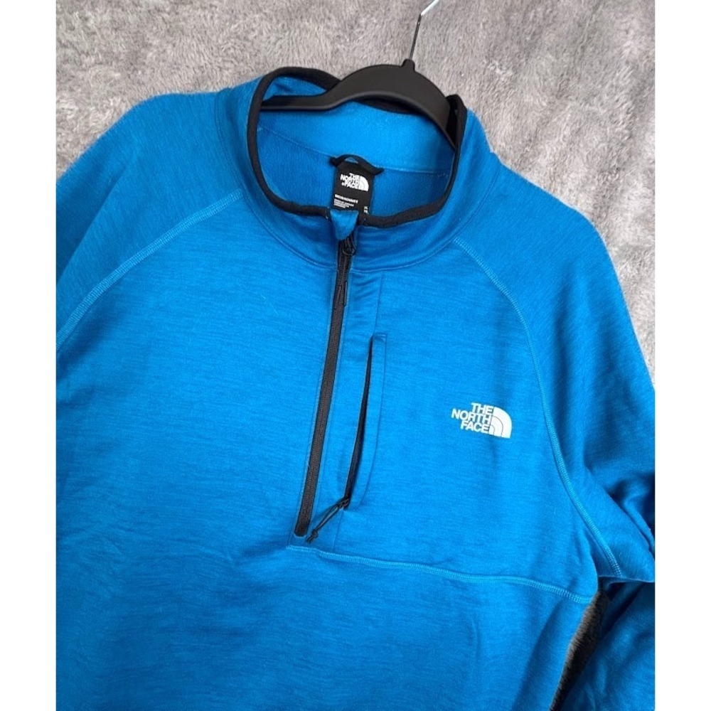 The North Face Men's XL Blue 1/4 Zip Fleece Pullover Jacket w/ Zip Pocket Hiking